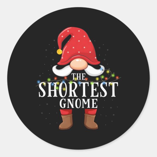 Sticker Rond Pyjama de la famille Gnome la plus courte (Devant)