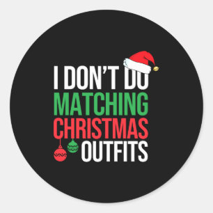 Sticker Rond Pyjama de Noël en famille Je ne fais pas de corres