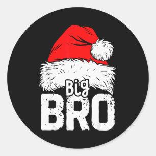 Sticker Rond Pyjama de Noël Frère Grand Père Noël Famille Assor