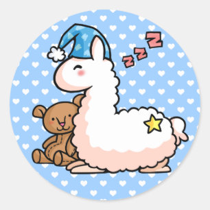 Sticker Rond Pyjama Llama