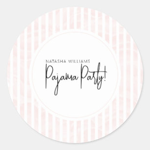 Sticker Rond Pyjama Party Enterrement de Vie de Jeune Fille Ray