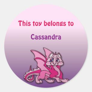 Sticker Rond Pynky le dragon