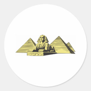 Sticker Rond Pyramide des sphinx Egypte