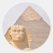 Sticker Rond Pyramides Sphinx Egypte ancienne Khufu Pharoah (Devant)