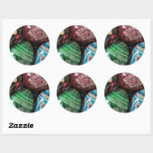 Sticker Rond Pysanky ukrainien - oeufs de pâques (Feuille)