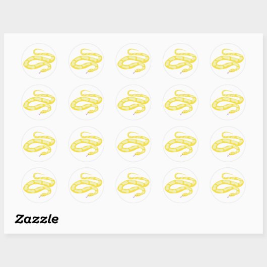Sticker Rond Python jaune (Feuille)