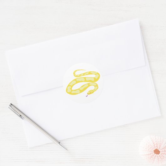 Sticker Rond Python jaune (Enveloppe)