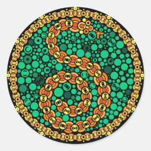 Sticker Rond Python sans fil, test de perception de couleur, no
