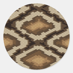 Sticker Rond Python serpent peau motif 2