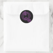 Sticker Rond Q Monogramme Neon pourpre (Sac)