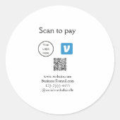 Sticker Rond Q R code venmo scanner pour payer ajouter le logo  (Devant)