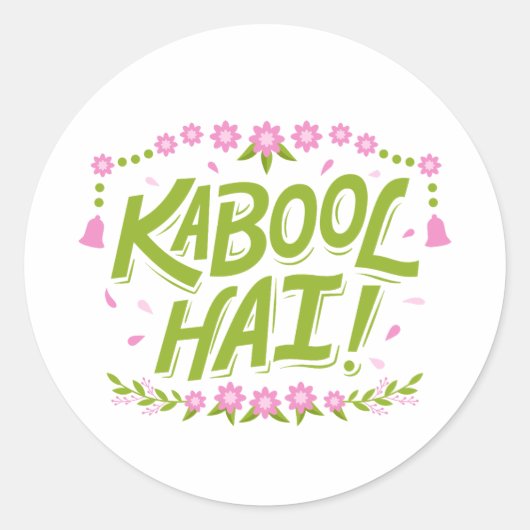 Sticker Rond Qabool hai Nikkah desi célébration mariage joueuse (Devant)