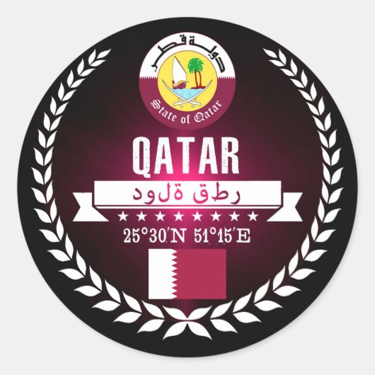 Sticker Rond Qatar (Devant)