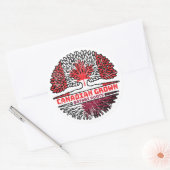 Sticker Rond Qatari Qatar Canadian Canada Tree Roots Flag (Enveloppe)