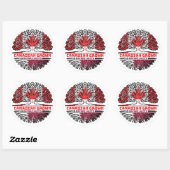 Sticker Rond Qatari Qatar Canadian Canada Tree Roots Flag (Feuille)