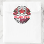 Sticker Rond Qatari Qatar Canadian Canada Tree Roots Flag (Sac)