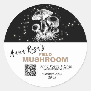STICKER ROND *~* QR AP30 MUSHROOM - DÉSHYDRATED CANNING FREEZE