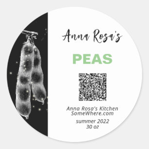 STICKER ROND * QR AP30 PEAS - DÉSHYDRATED CANNING FREEZE