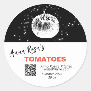 STICKER ROND *~* QR AP30 TOMATO - DÉSHYDRATED CANNING FREEZE