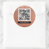 Sticker Rond QR Code Cuivre Bronze Unique Professionnel Chic (Sac)