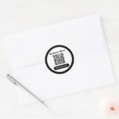 Sticker Rond QR Code Entreprise Noir Et Blanc Élégant Unique (Enveloppe)