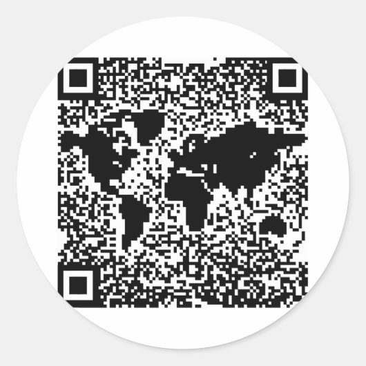 Sticker Rond QR Code - Le monde (Devant)