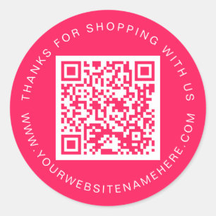 Sticker Rond QR Code Petite entreprise Nom du site Web Diva Pin