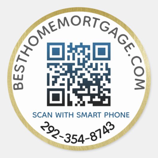 Sticker Rond QR Code Realtor Mortgage Company (Devant)