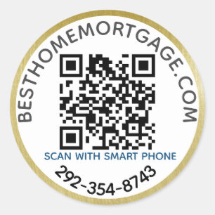 Sticker Rond QR Code Realtor Mortgage Company