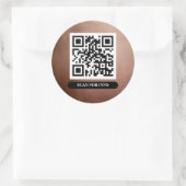 Sticker Rond QR Code Rose or professionnel unique tendance chic (Sac)
