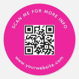 Sticker Rond QR Code Scan Me Pour Plus D'Informations Société P