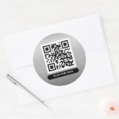 Sticker Rond QR Code Silver Platinum professionnel unique tenda (Enveloppe)