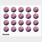 Sticker Rond Quadrant Doux | Design Minimaliste (Feuille)