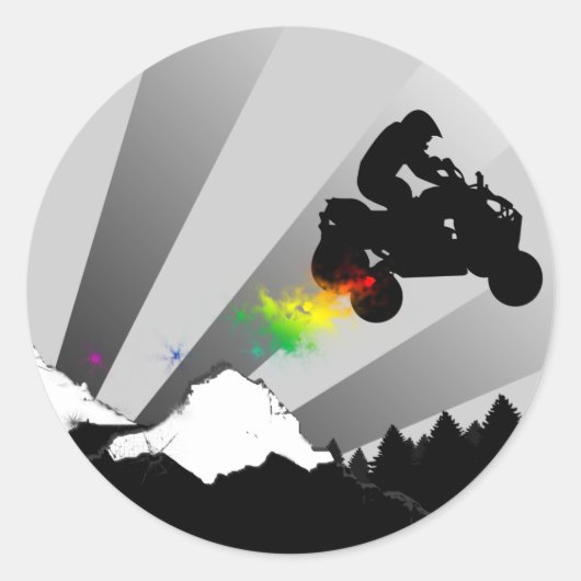 Sticker Rond quads : chemin de terre : (Devant)