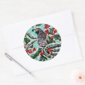 Sticker Rond Quail à Christmas Holly ! (Enveloppe)