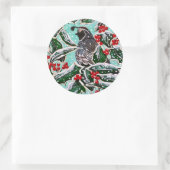 Sticker Rond Quail à Christmas Holly ! (Sac)