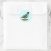 Sticker Rond Quail de la Californie (Sac)