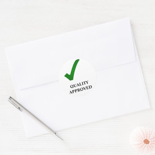 STICKER ROND QUALITÉ APPROUVÉE (Enveloppe)