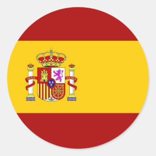 Sticker Rond Qualité du drapeau espagnol
