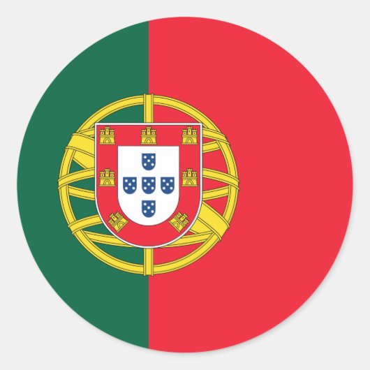 Sticker Rond Qualité du drapeau portugais (Devant)