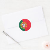 Sticker Rond Qualité du drapeau portugais (Enveloppe)