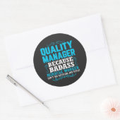 Sticker Rond Qualité Manager, Devis Funny Quality Manager (Enveloppe)