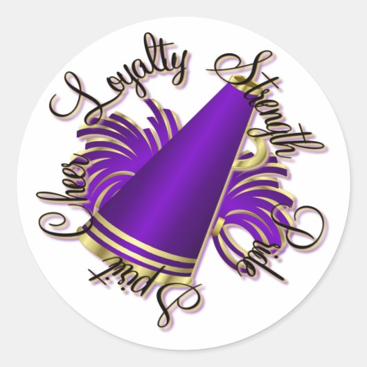 Sticker Rond Qualités de violet et d'or (Devant)