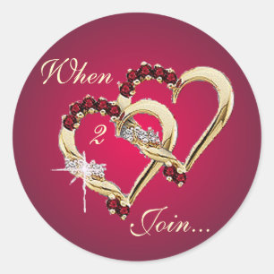 STICKER ROND QUAND 2 COEURS REJOINTS PAR SHRON SHARPE