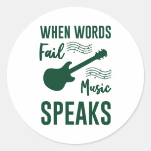 Sticker Rond Quand les mots ne parlent pas musique parler