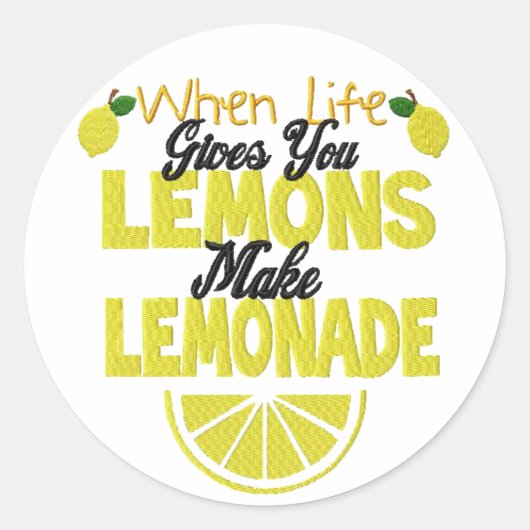 Sticker Rond Quand Life donne des citrons (ajouter sa propre co (Devant)