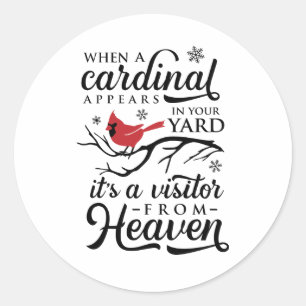 Sticker Rond Quand un cardinal visite