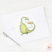 Sticker Rond Quand un dragon trouve un chat sur sa queue (Enveloppe)