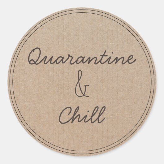 Sticker Rond Quarantaine et refroidissement | Rester à la maiso (Devant)