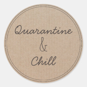 Sticker Rond Quarantaine et refroidissement  Rester à la maiso